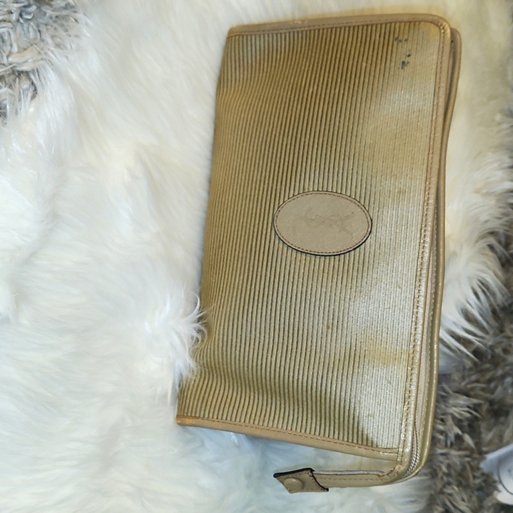 Yves Saint Laurent Coated Canvas Clutch-Crossbody